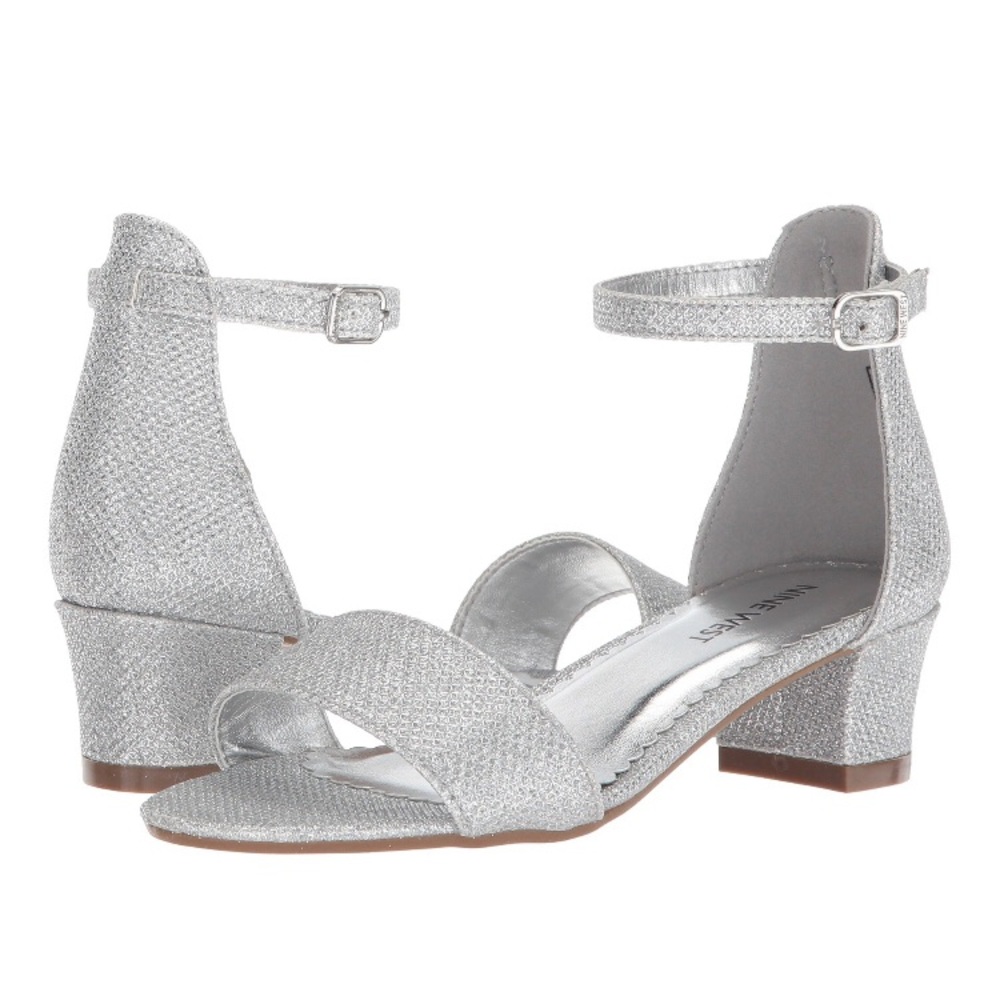 Girls Nine West 4.5 EEVAN SILVER